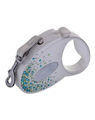 FLEXI Glam Splash Leaf S Lesa caini banda 3m alb decorat cu Swarovski