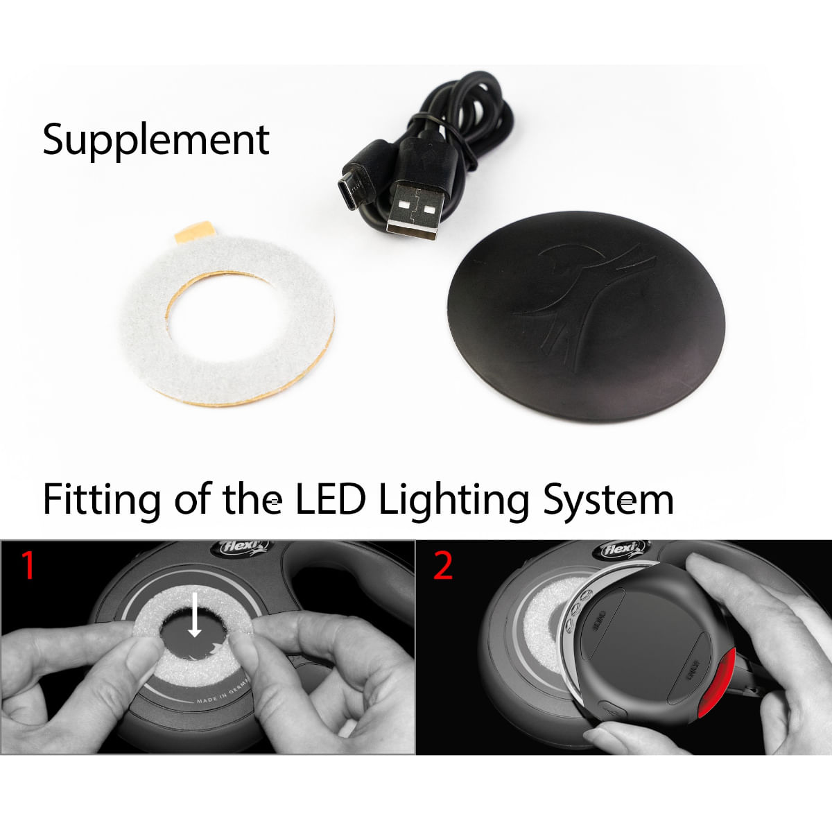 FLEXI LED Lighting System, accesoriu iluminat câini, plastic, gri, S-L - poza 5