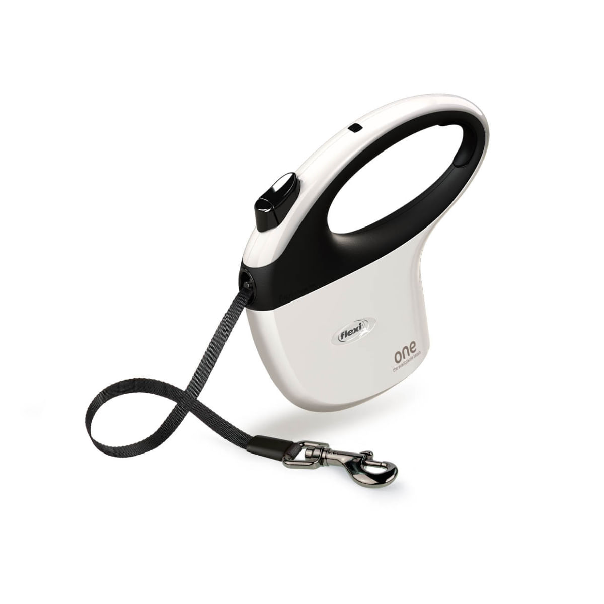 FLEXI One, lesă bandă retractabilă câini, nylon, alb, XS-L(30kg, 5m) - poza 2