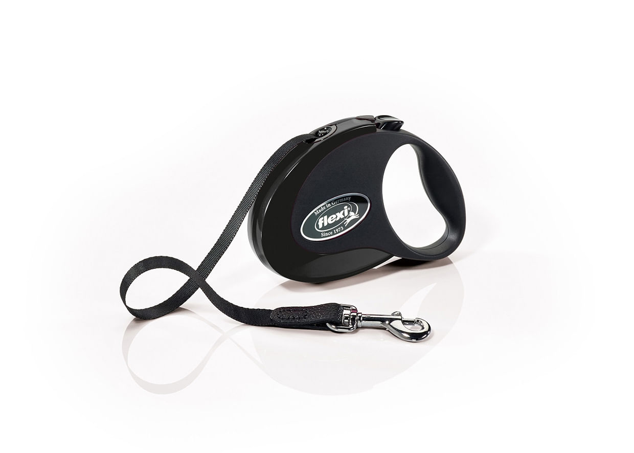 FLEXI Style, lesă retractabilă câini, nylon, negru, S(12kg, 3m) - poza 2