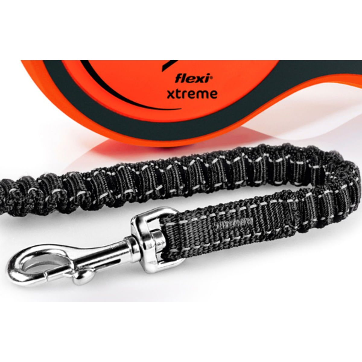 FLEXI Xtreme, lesă bandă retractabilă câini, nylon, portocaliu, L(65kg, 5m) - poza 3
