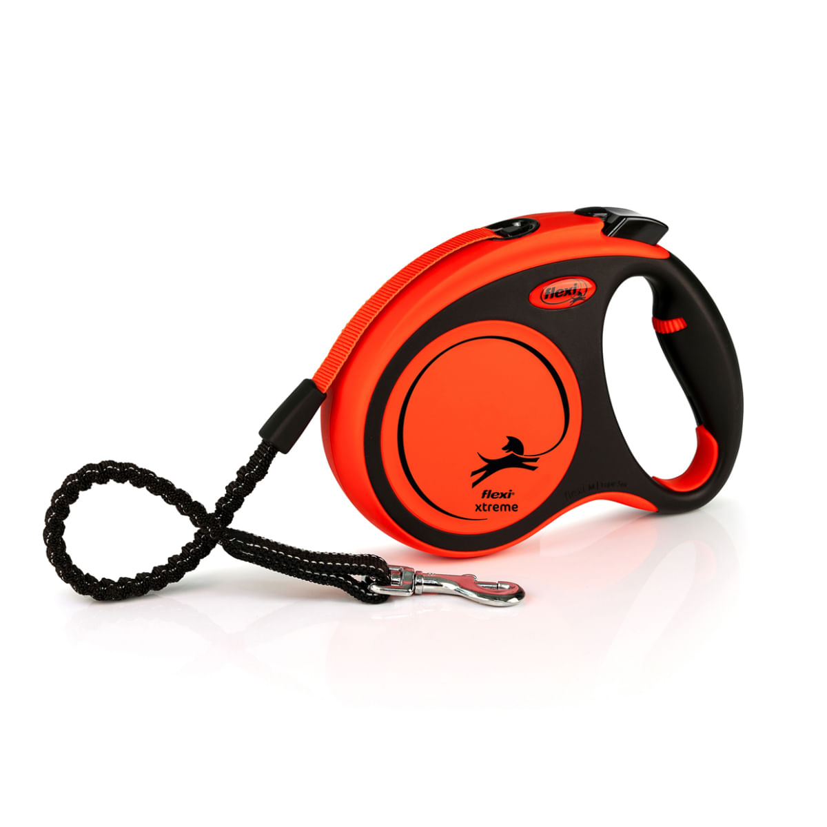FLEXI Xtreme, lesă bandă retractabilă câini, nylon, portocaliu, M(35kg, 5m)