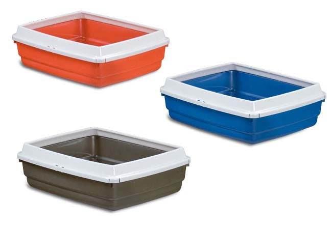 FOP Litieră pentru pisici MICIO, cu margini 42x33x14cm, diverse culori