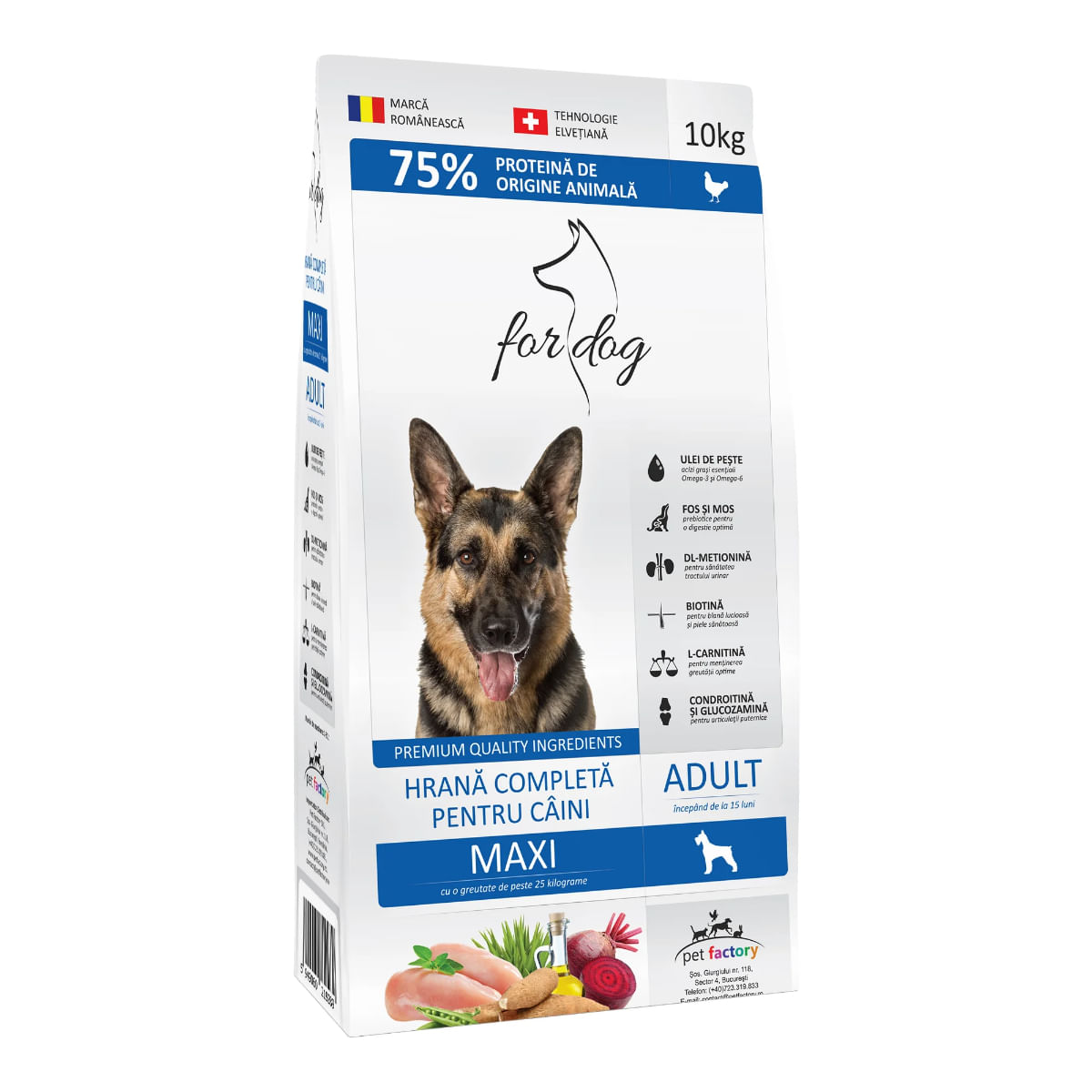 FOR DOG Adult Maxi, L-XL, Pasăre, hrană uscată câini, 10kg - poza 2
