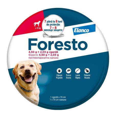 Foresto, deparazitare externă câini, zgardă, M - XL, 70 cm, gri, 1buc - poza 2