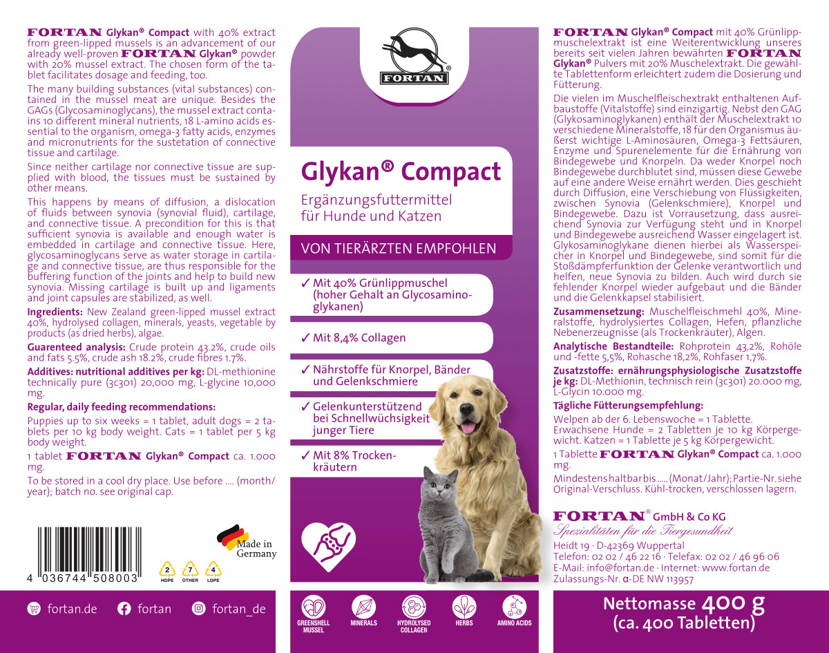 Fortan Glykan Compact, 400 tablete - poza 2