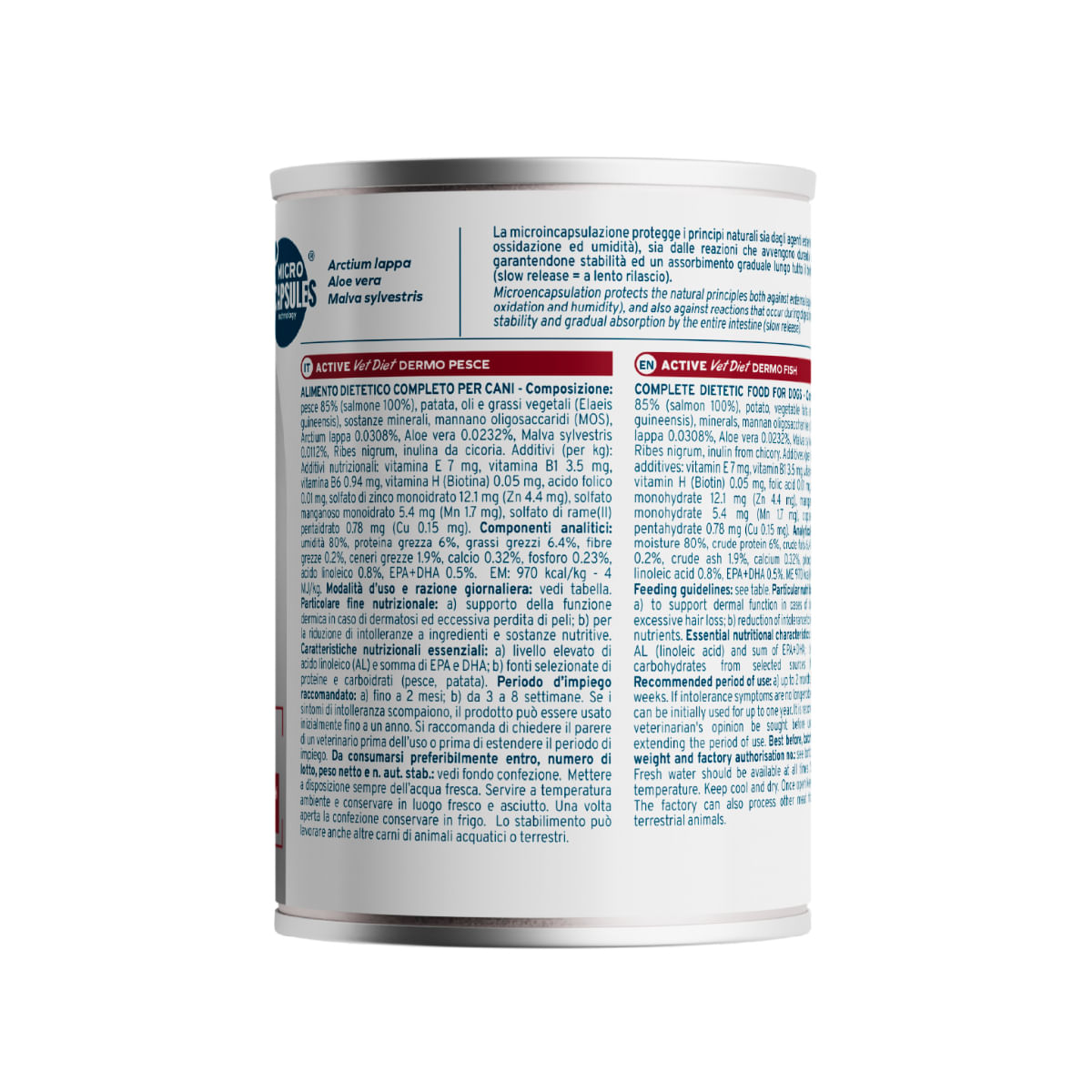 FORZA10 Active VetDiet Dermo, XS-XL, Pește, dietă veterinară, conservă hrană umedă monoproteică fără cereale câini, piele & blană, (pate), 390g - poza 3