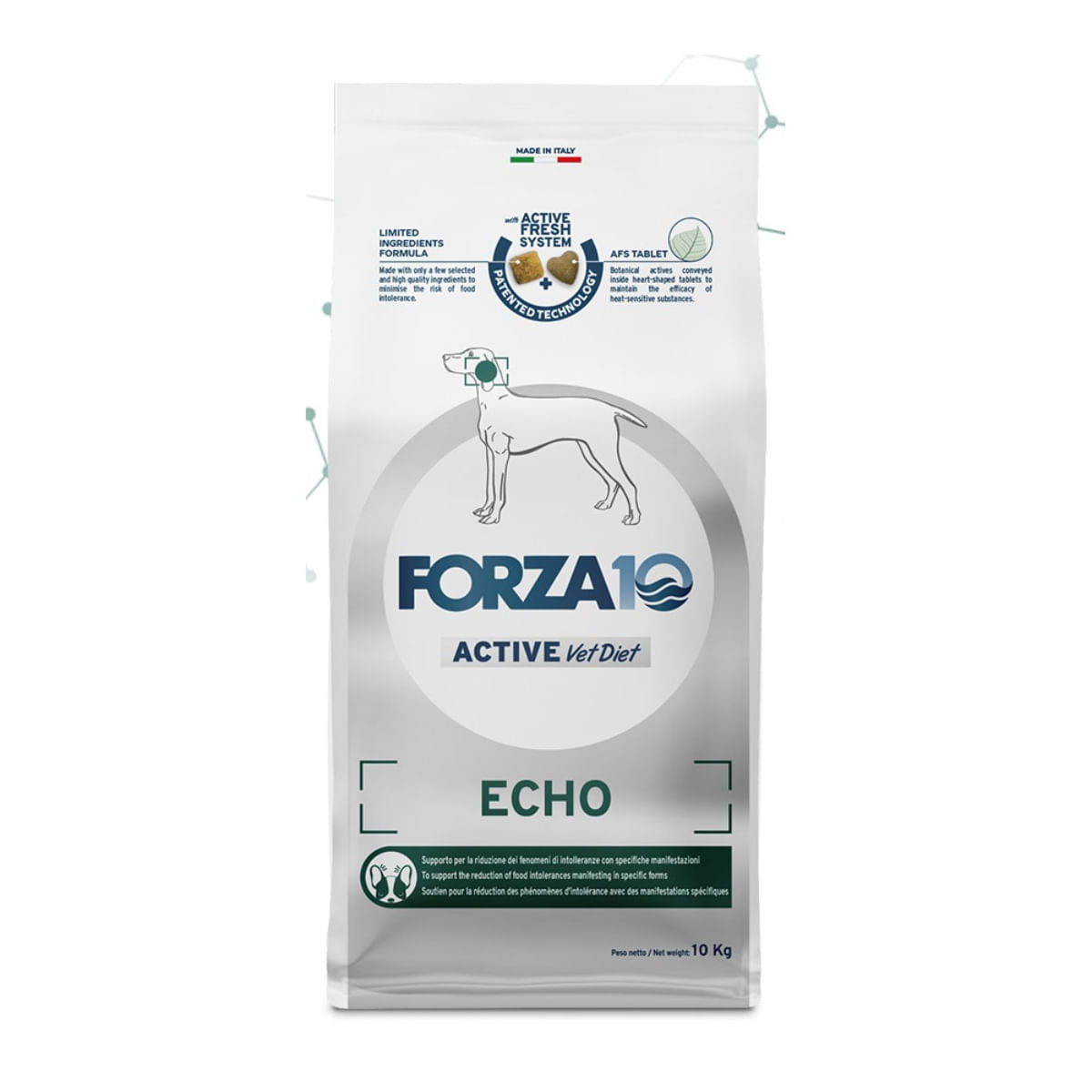 FORZA10 Active VetDiet Echo Active, XS-XL, Pește, dietă veterinară, hrană uscată monoproteică câini, alergii, 10kg - poza 1