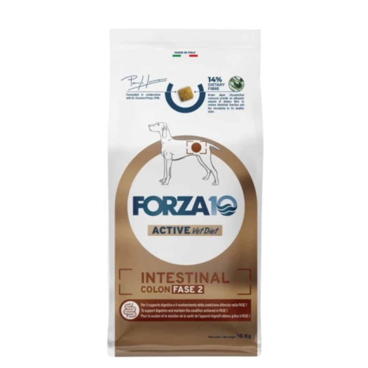 FORZA10 Active VetDiet Intestinal Colon Fase 2, XS-XL, Pește, dietă veterinară, hrană uscată monoproteică câini, sistem digestiv, 10kg - poza 2