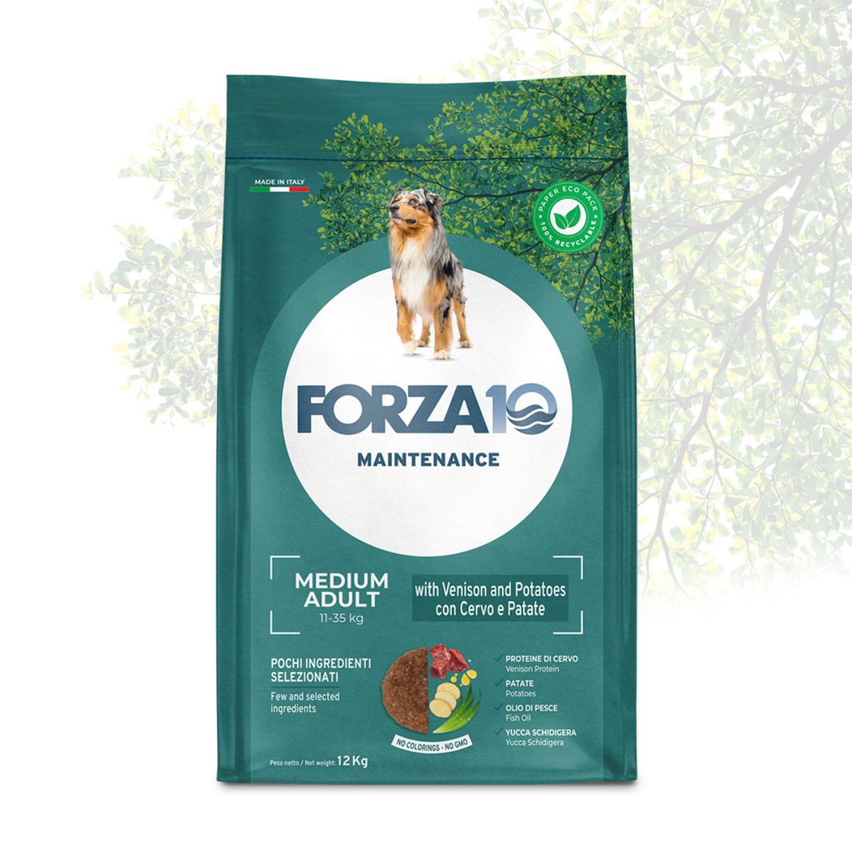 FORZA10 Maintenance Medium Adult, M, Căprioară, hrană uscată câini, 12kg - poza 1