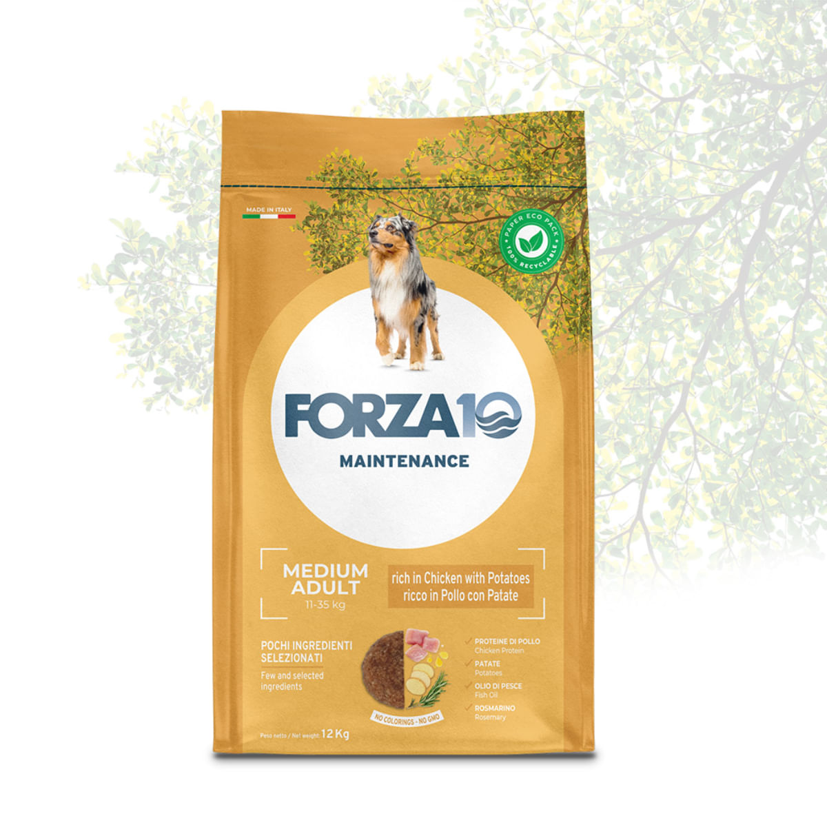 FORZA10 Maintenance Medium Adult, M, Pui și Cartofi, hrană uscată câini, 12kg - poza 2