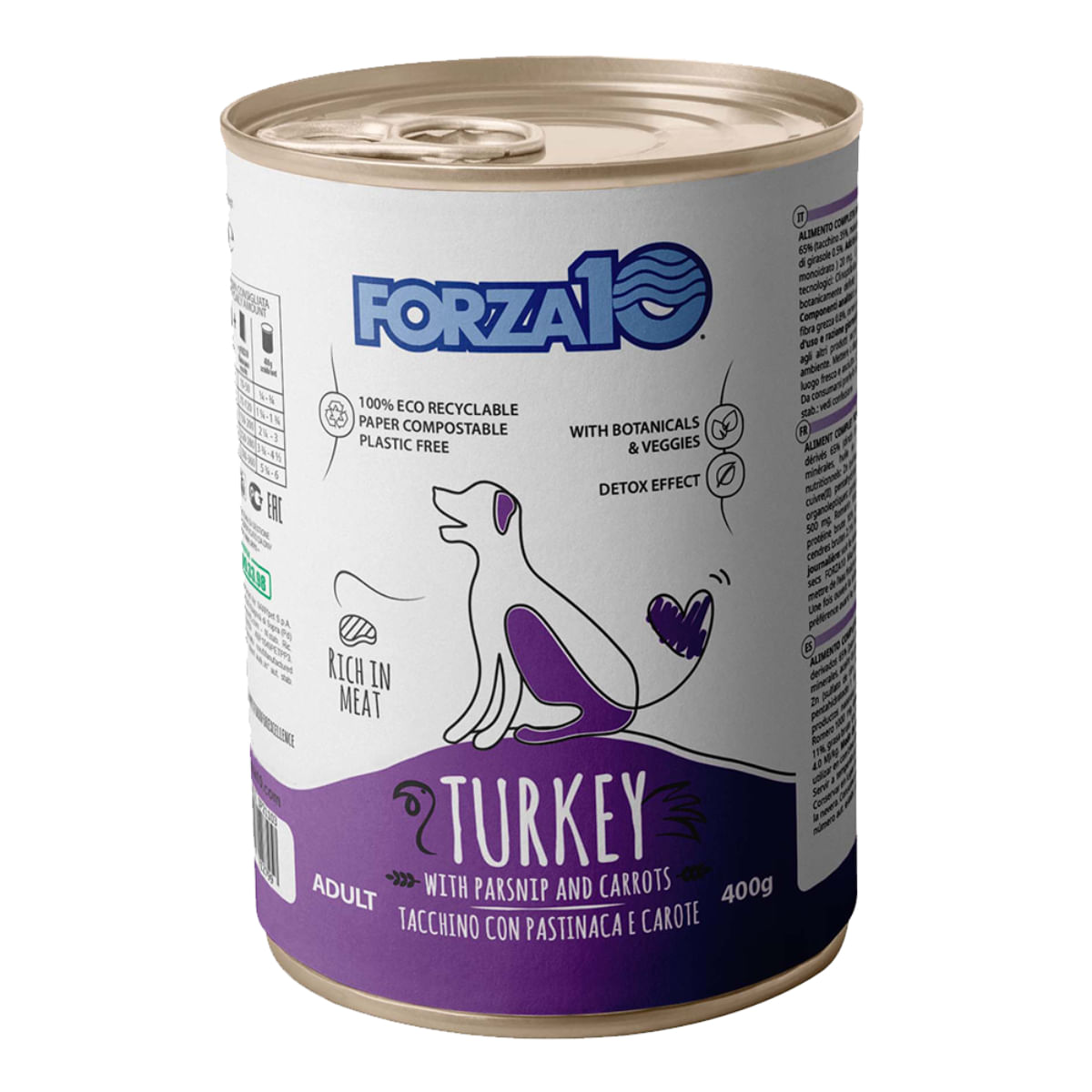 FORZA10 Maintenance, XS-XL, Curcan și Morcov, conservă hrană umedă câini, (pate), 400g - poza 2