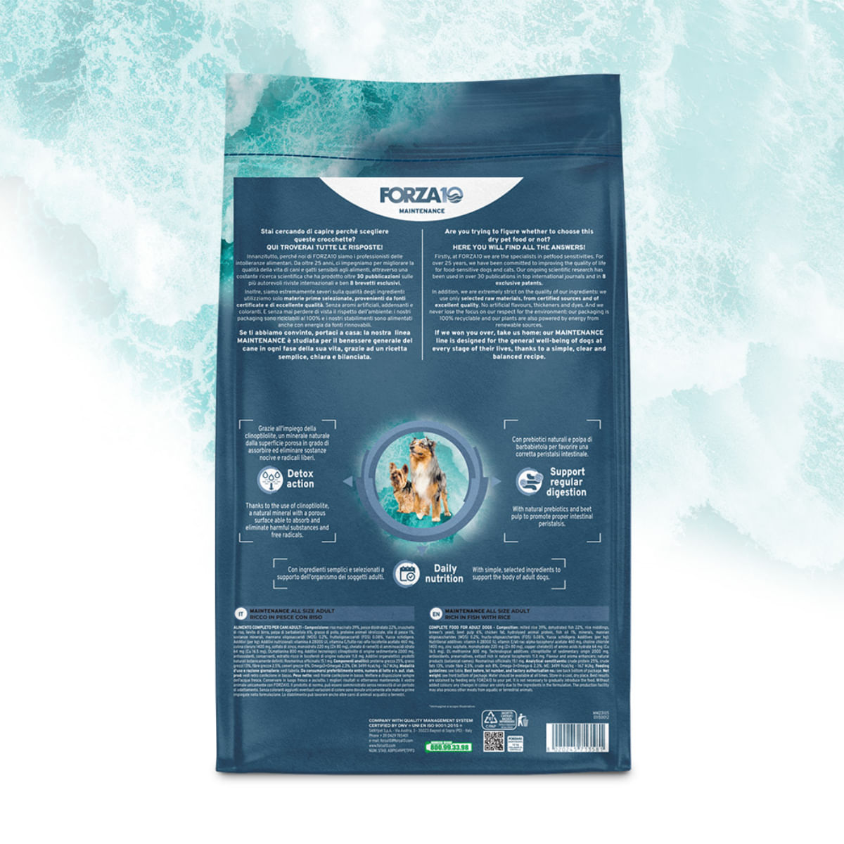 FORZA10 Maintenance, XS-XL, Pește și Orez, hrană uscată câini, 12kg - poza 3