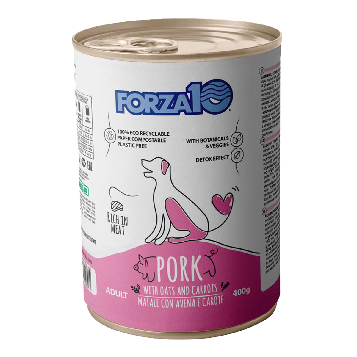 FORZA10 Maintenance, XS-XL, Porc și Morcov, conservă hrană umedă câini, (pate), 400g - poza 1