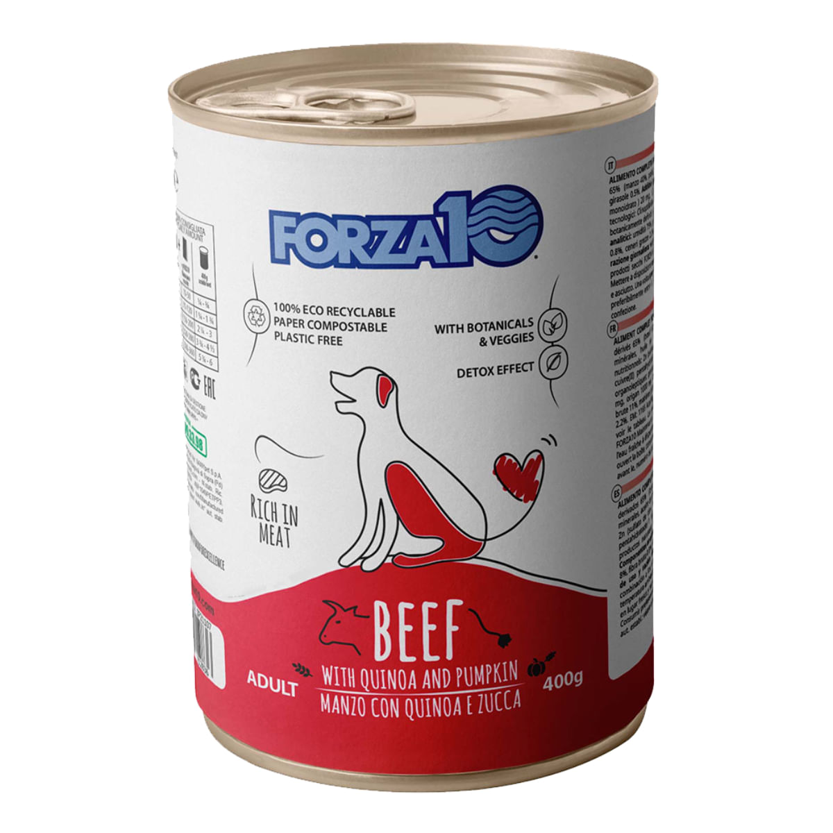 FORZA10 Maintenance, XS-XL, Vită și Quinoa, conservă hrană umedă câini, (pate), 400g - poza 1