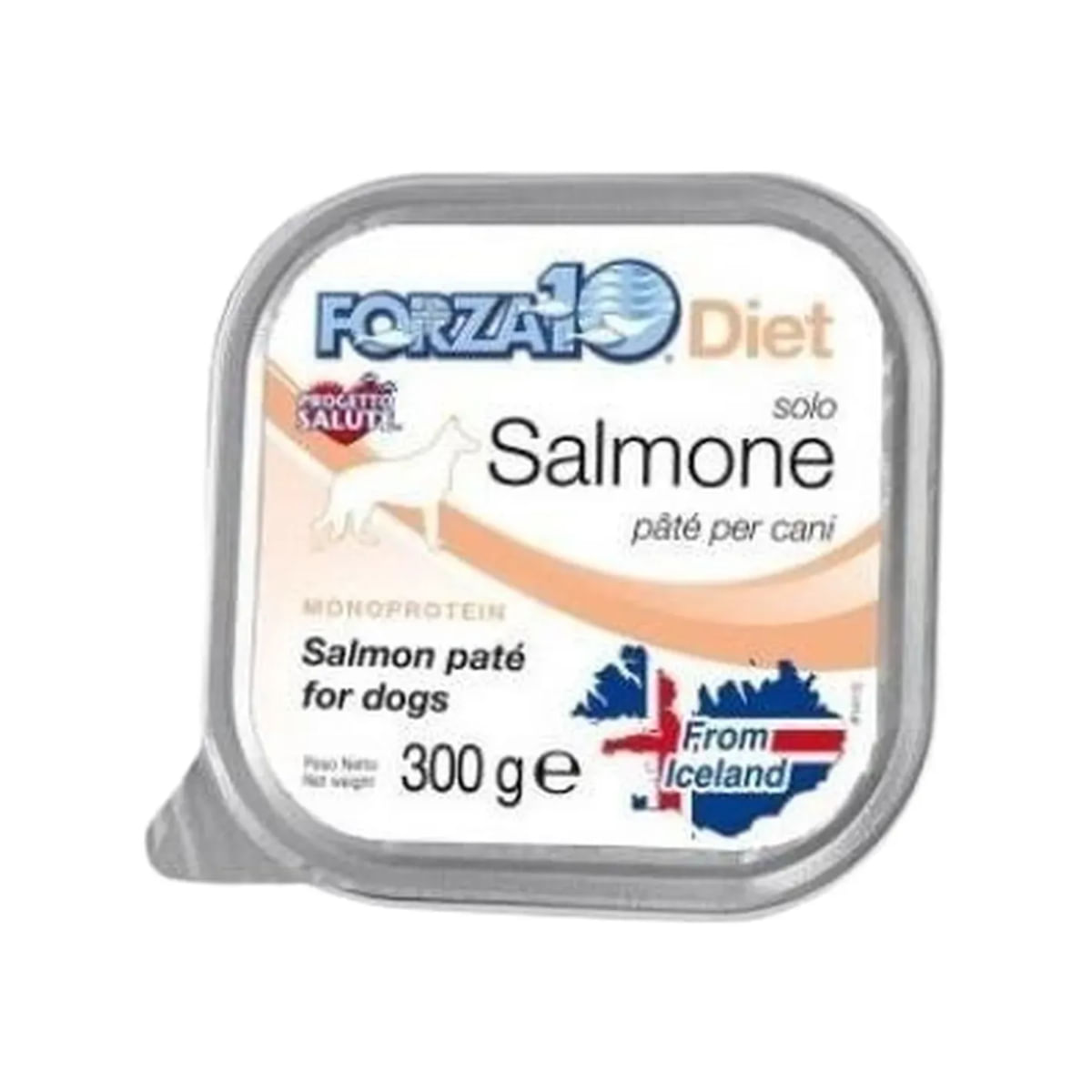 FORZA10 Monodiet Solo, XS-XL, Somon, dietă veterinară, tăviță hrană umedă monoproteică câini, alergii, (pate), 300g - poza 2