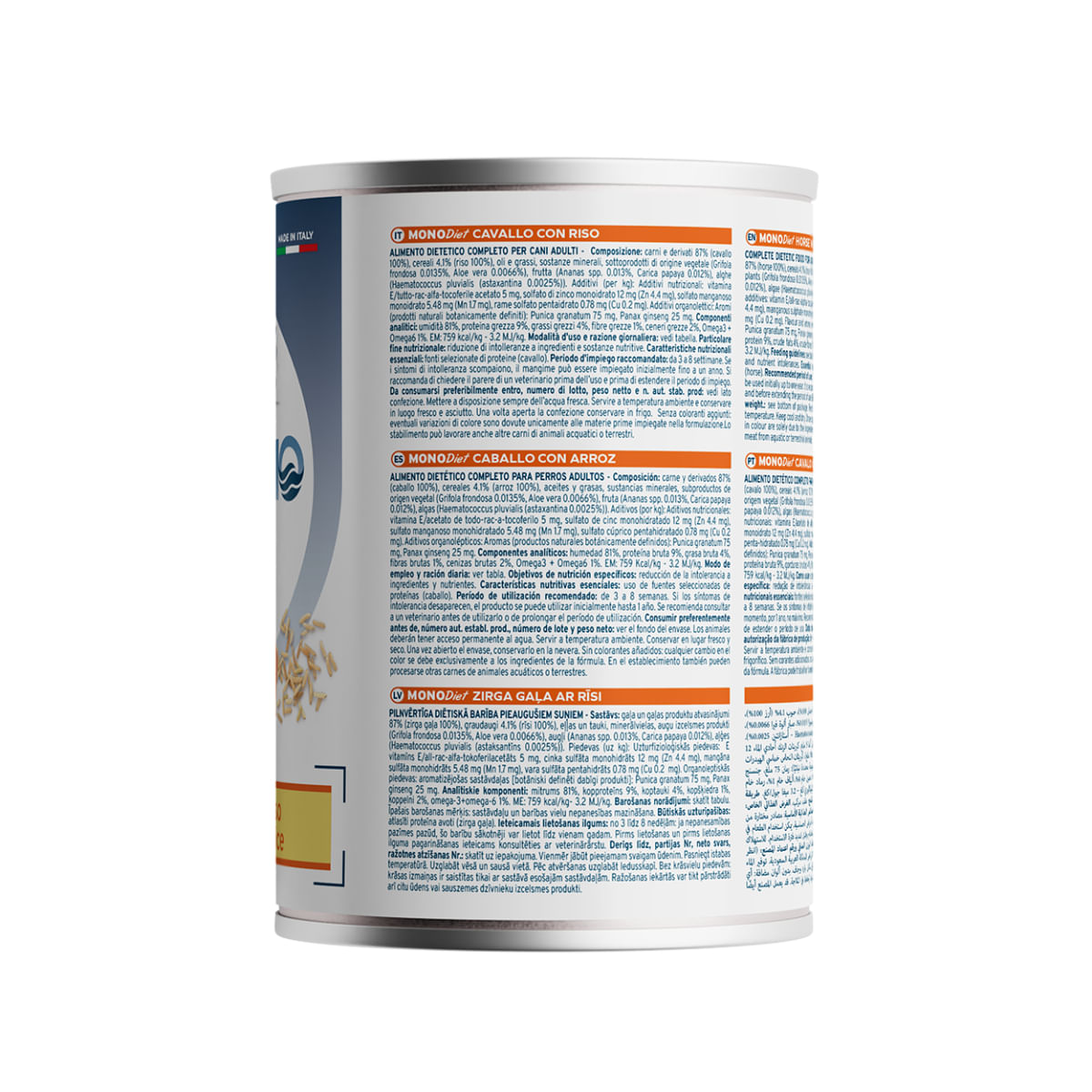 FORZA10 Monodiet, XS-XL, Cal și Orez, dietă veterinară, conservă hrană umedă monoproteică câini, alergii, (pate), 400g - poza 3
