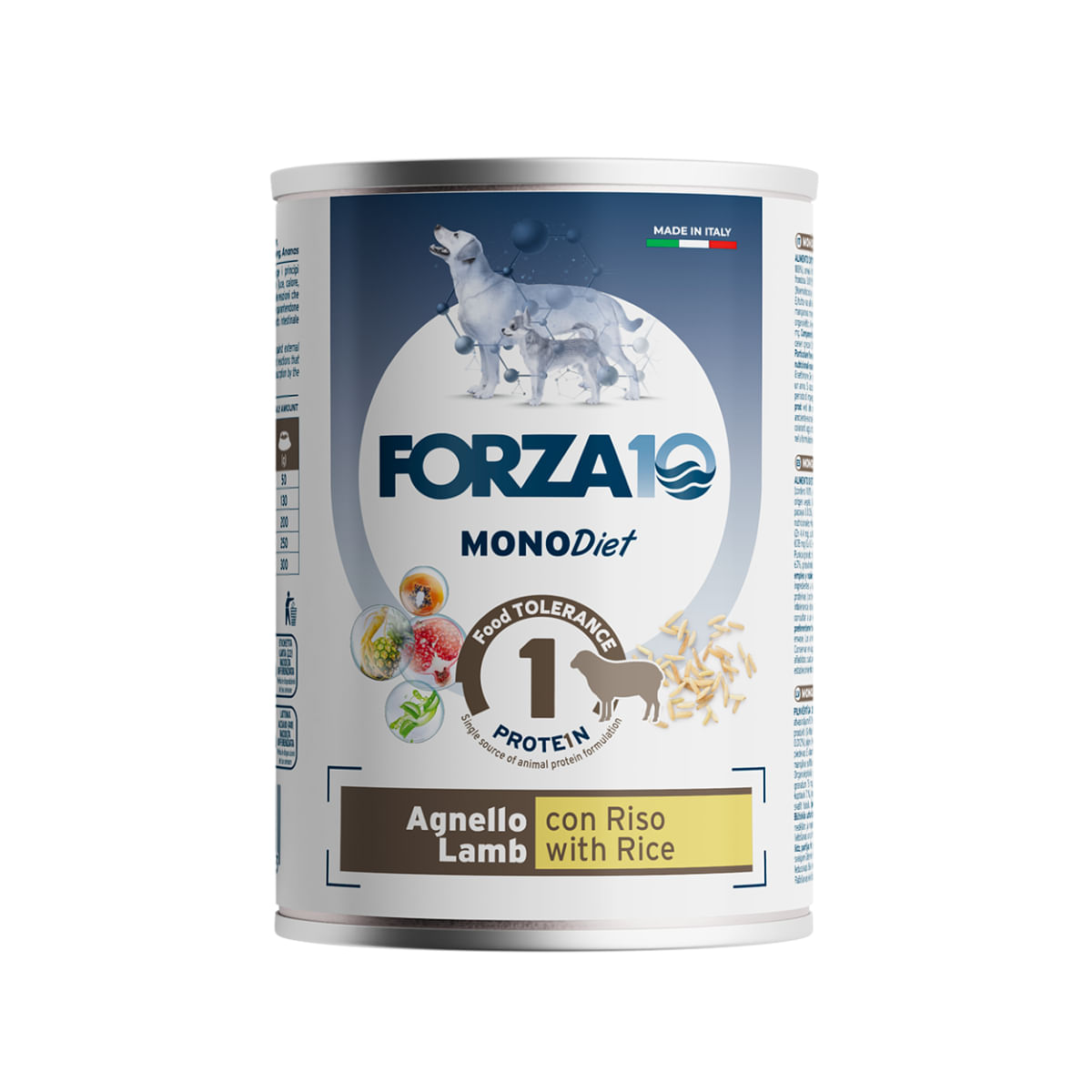 FORZA10 Monodiet, XS-XL, Miel și Orez, dietă veterinară, conservă hrană umedă monoproteică câini, alergii, (pate), 400g - poza 1