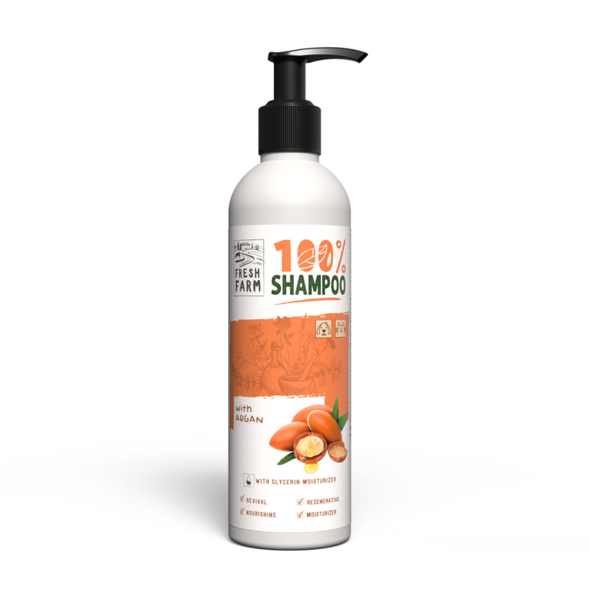 FRESH FARM Argan, XS-XL, șampon câini, flacon, 250ml - poza 1