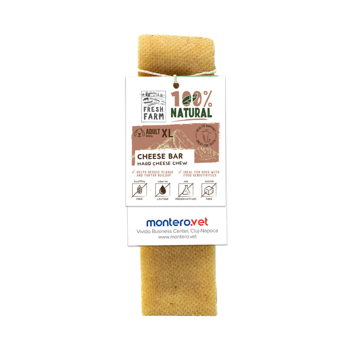 FRESH FARM Cheese Bar Treats Extra Large Dogs, XL, Brânză, recompense fără cereale câini, 140g - poza 2