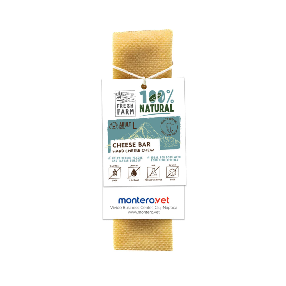 FRESH FARM Cheese Bar Treats Large Dogs, L, Brânză, recompense fără cereale câini, 100g - poza 2