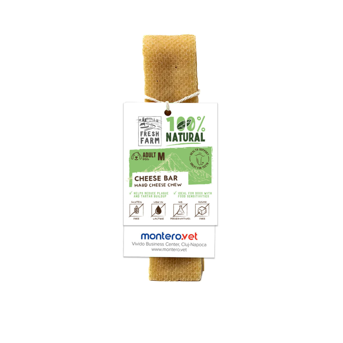 FRESH FARM Cheese Bar Treats Medium Dogs, M, Brânză, recompense fără cereale câini, 70g - poza 2