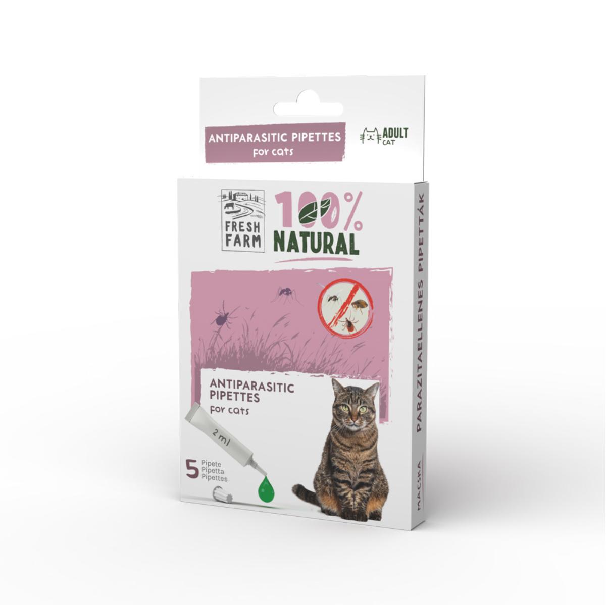 FRESH FARM, deparazitare externă naturală pisici, pipetă repelentă, 2ml x 5buc - poza 2