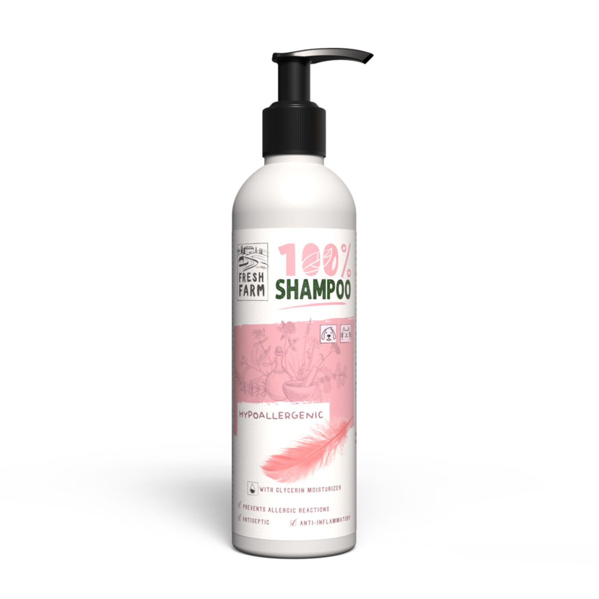 FRESH FARM Hypoalergenic, XS-XL, șampon câini, hipoalergenic, flacon, 250ml - poza 1