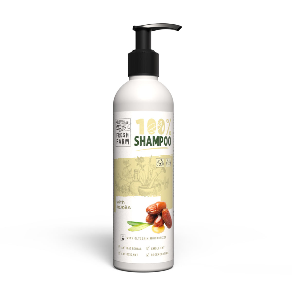 FRESH FARM Jojoba, XS-XL, șampon câini, flacon, 250ml - poza 1