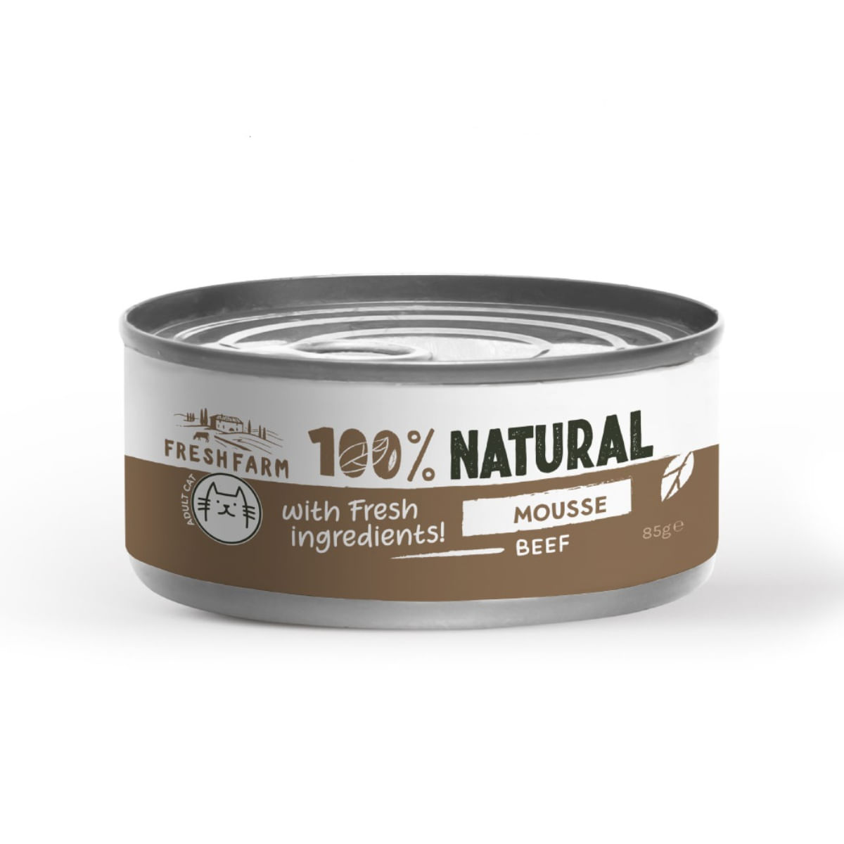 FRESH FARM Mousse, Vită, conservă hrană umedă fără cereale pisici, (pate), 85g - poza 2