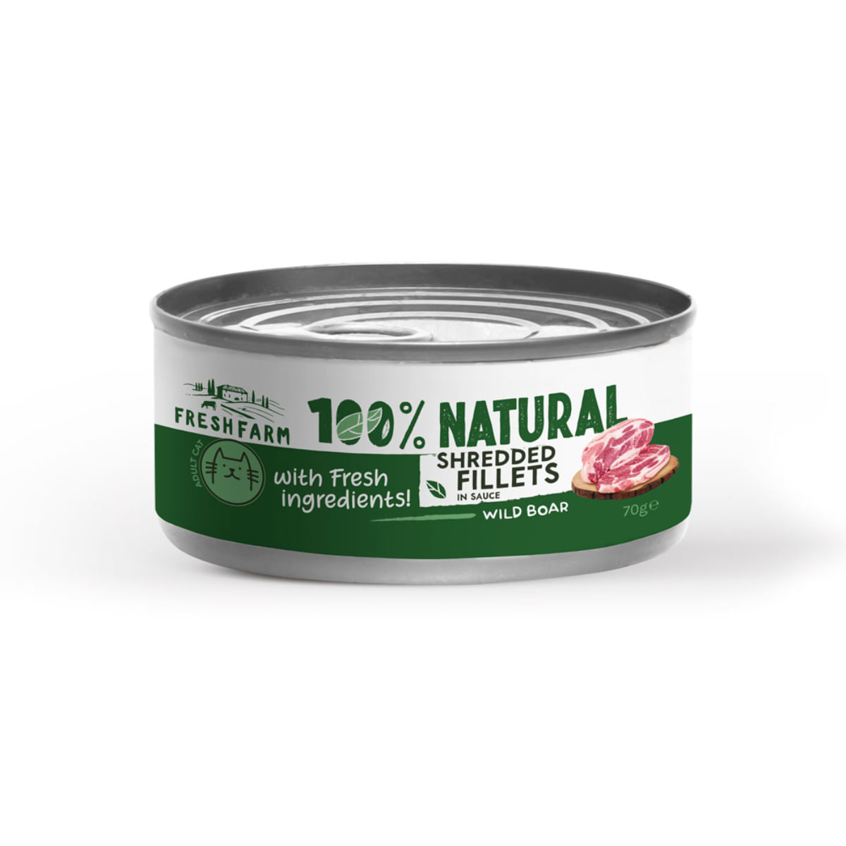 FRESH FARM Schredded fillets, Mistreț și Pui, conservă hrană umedă fără cereale pisici, (în sos), 70g - poza 2