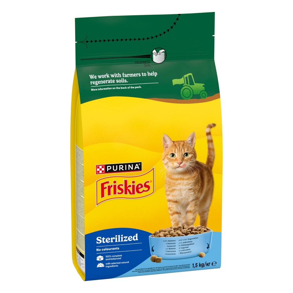 Friskies Adult, Pisica Sterilizata, Somon si Legume, 10 kg