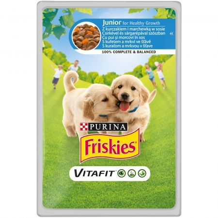 Friskies Dog Plic Junior Pui/Morcovi 85 g