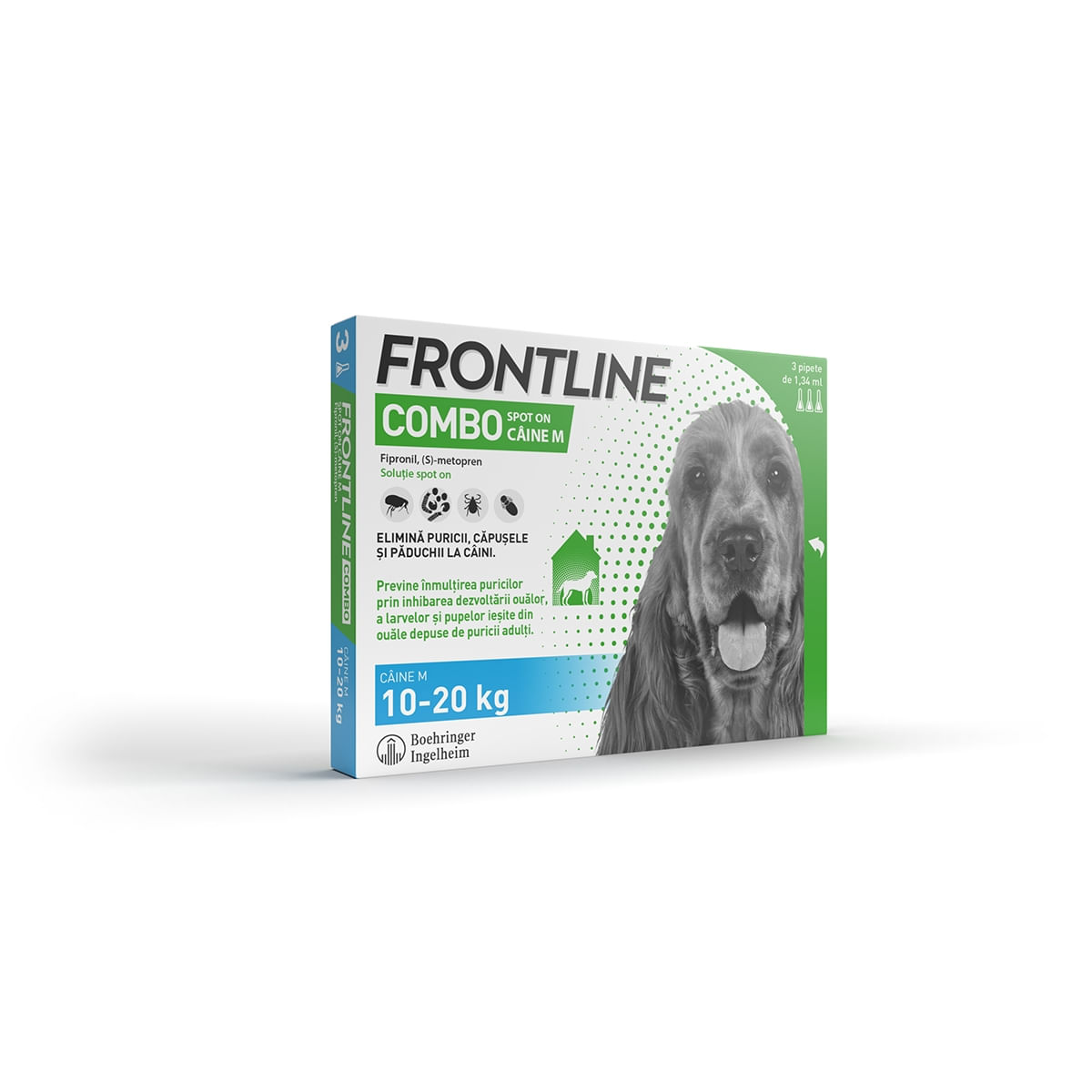 Frontline Combo, soluție spot-on antiparazitara, caini FRONTLINE Combo, spot-on, soluție antiparazitară, câini 10-20kg, 3 pipete - poza 3