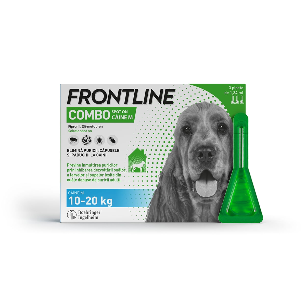 Frontline Combo, soluție spot-on antiparazitara, caini FRONTLINE Combo, spot-on, soluție antiparazitară, câini 10-20kg, 3 pipete - poza 4