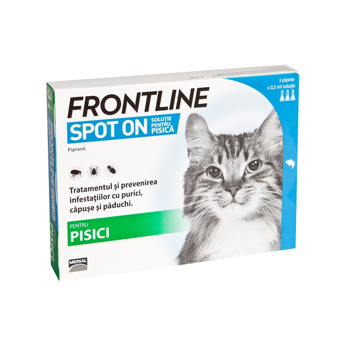 FRONTLINE Spot-On, soluție antiparazitară, pisici, 3 pipete - poza 2