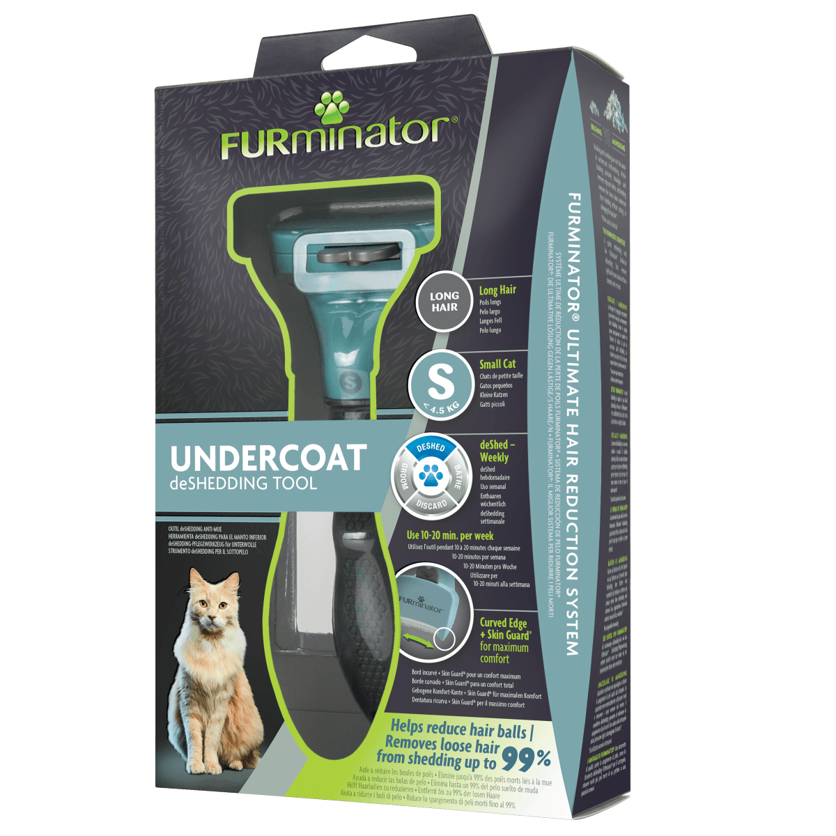 FURMINATOR, perie pisici, păr lung, anti-năpârlire, metal FURMINATOR, XS-S, perie pisici, păr lung, anti-năpârlire, metal - poza 4