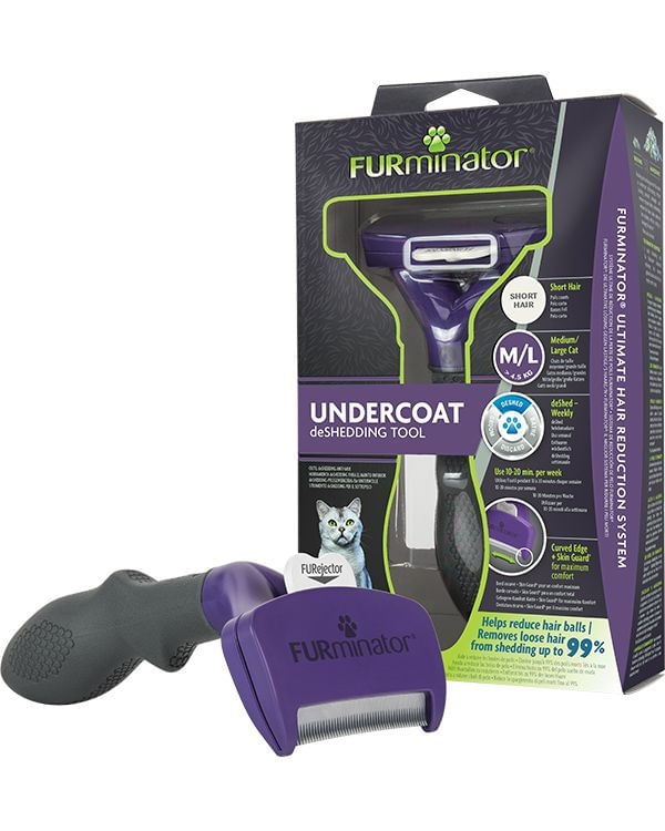 FURMINATOR, perie pisici, păr scurt, anti-năpârlire, metal FURMINATOR, M-L, perie pisici, păr scurt, anti-năpârlire, metal - poza 1