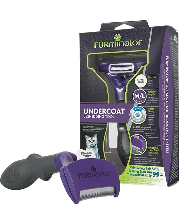 FURMINATOR, perie pisici, păr scurt, anti-năpârlire, metal FURMINATOR, M-L, perie pisici, păr scurt, anti-năpârlire, metal - poza 4