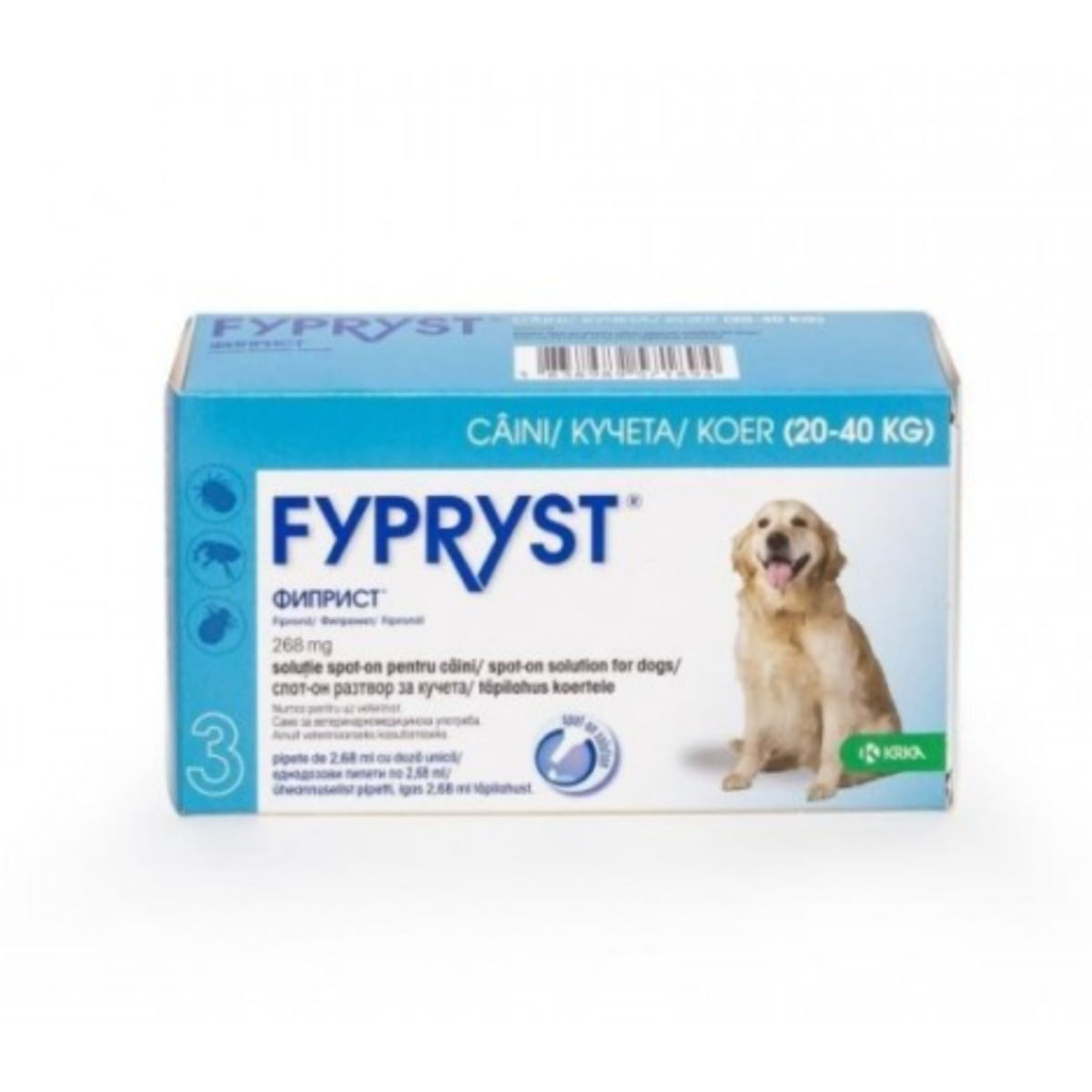 FYPRYST, deparazitare externă câini, pipetă repelentă, L(20 - 40kg), 3buc - poza 2