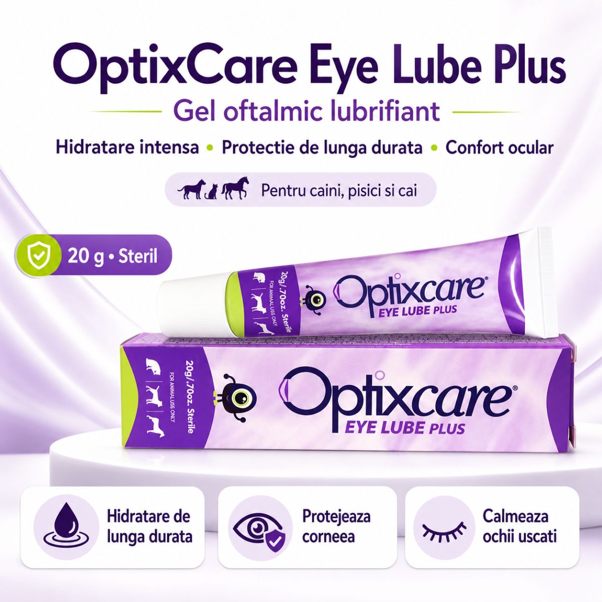 Gel Oftalmic OptixCare Eye Lube Plus, 20 g - poza 3