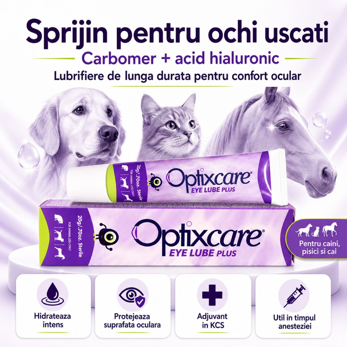 Gel Oftalmic OptixCare Eye Lube Plus, 20 g - poza 4
