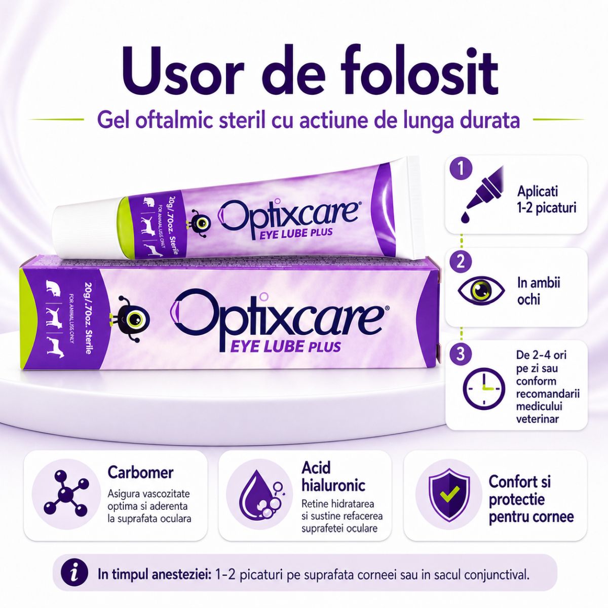 Gel Oftalmic OptixCare Eye Lube Plus, 20 g - poza 5