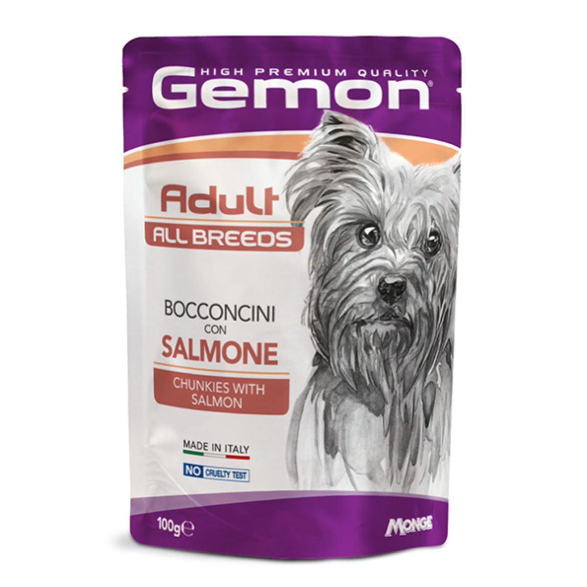 GEMON All Breeds, XS-XL, Somon, plic hrană umedă fără cereale câini, (în aspic), 100g - poza 2