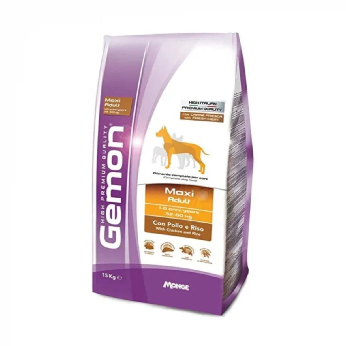 GEMON Breeders Maxi Adult, L-XL, Pui și Orez, hrană uscată câini, 20kg - poza 2