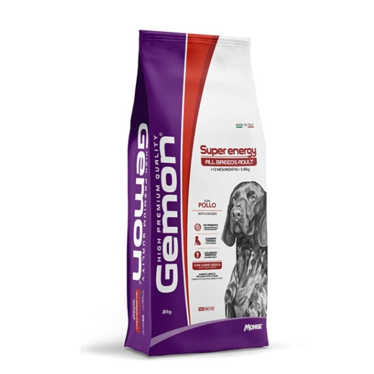 GEMON Super Energy, XS-XL, Pui, hrană uscată câini, activitate intensă, 20kg - poza 2