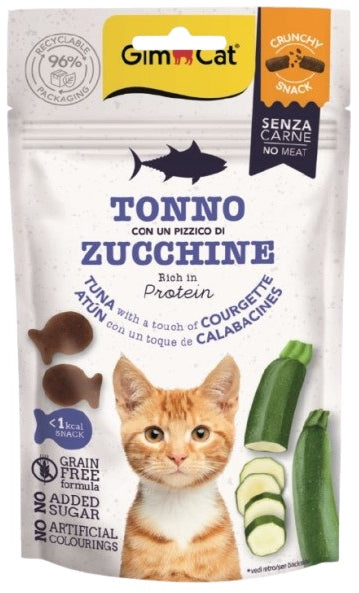 GIMCAT Crunchy SNACKS Recompense pentru pisici, cu Ton şi dovlecei 50g