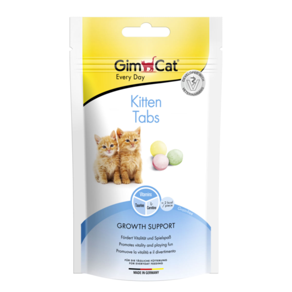 GIMCAT Kitten Tabs, punguță recompense funcționale pisici junior, 40g - poza 2