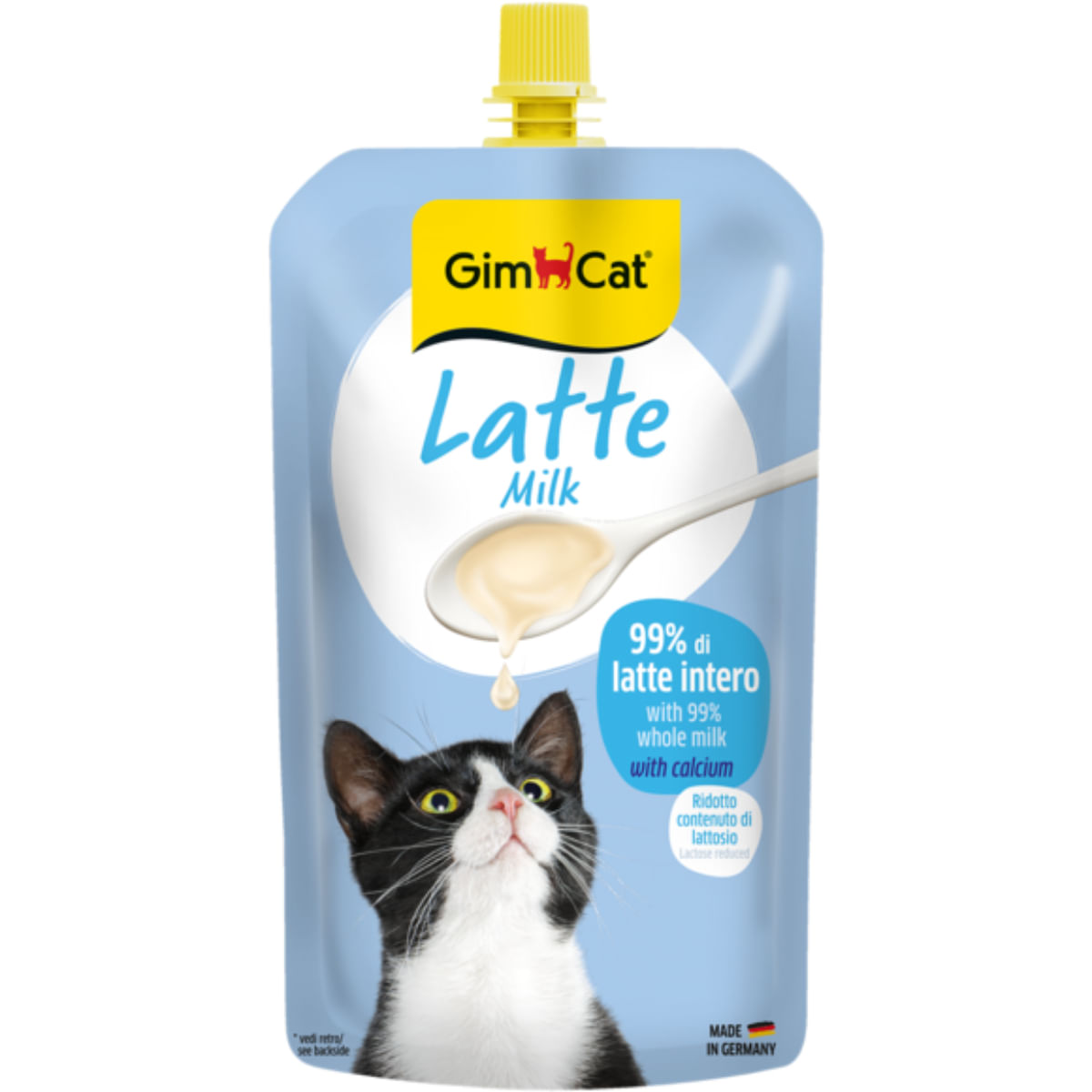 GIMCAT Lapte, plic recompense pisici, (topping), 200g - poza 2