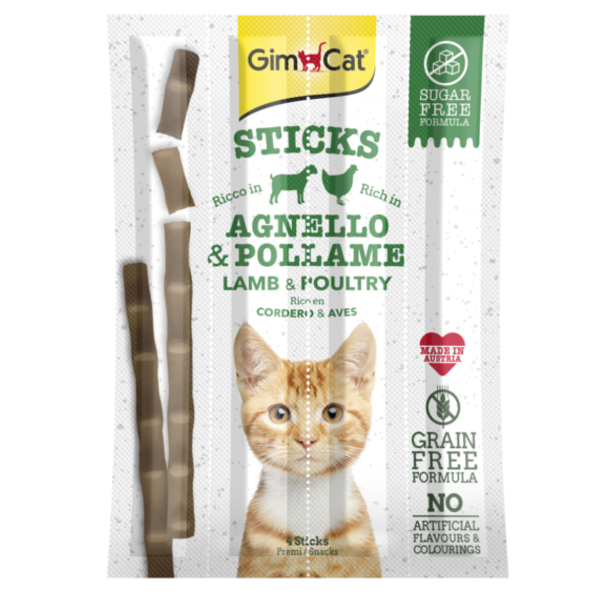 GIMCAT Sticks, Miel și Pasăre, punguță recompense fără cereale pisici, 20g - poza 1